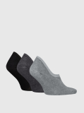 Grey 3 Pack Footie Socks  Men