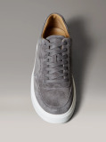 Grey Leather Trainers  Men