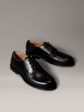 Black Leather Cushioned Derby Lace-Up Shoes  Men