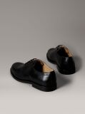 Black Leather Cushioned Derby Lace-Up Shoes  Men
