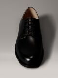 Black Leather Cushioned Derby Lace-Up Shoes  Men