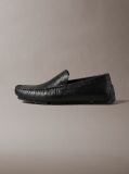 Black Leather Driving Loafer  Men