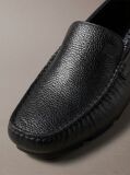 Black Leather Driving Loafer  Men