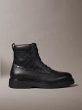 Black Emblem Embossed Combat Boots  Men