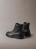 Black Emblem Embossed Combat Boots  Men