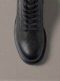 Black Emblem Embossed Combat Boots  Men