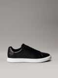 Μαύρο Δερμάτινα Sneakers Με Μοτίβο Λογότυπου  Γυναίκα