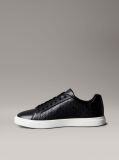 Μαύρο Δερμάτινα Sneakers Με Μοτίβο Λογότυπου  Γυναίκα
