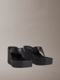 Black Melia - Leather Platform Wedge Sandals  Women