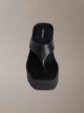 Black Melia - Leather Platform Wedge Sandals  Women