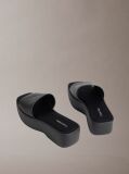 Black Amelia - Leather Platform Sliders  Women