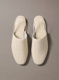 Μπεζ Δερμάτινα Slingback Mules  Γυναίκα