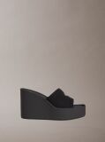 Black Melia - Canvas Platform Wedge Sandals  Women