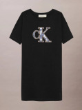 Μαύρο Φόρεμα T-shirt Με Λογότυπο Σε Loose Γραμμή  Κορίτσι