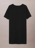 Μαύρο Φόρεμα T-shirt Με Λογότυπο Σε Loose Γραμμή  Κορίτσι
