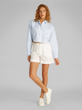 Blue Cropped Cotton Poplin Shirt  Women