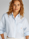 Blue Cropped Cotton Poplin Shirt  Women