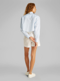 Blue Cropped Cotton Poplin Shirt  Women