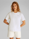 Λευκό Άνετο T-shirt Με Λογότυπο  Γυναίκα