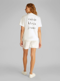 Λευκό Άνετο T-shirt Με Λογότυπο  Γυναίκα