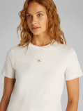 Λευκό T-Shirt Σε Κανονική Γραμμή  Γυναίκα