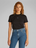 Μαύρο T-Shirt Σε Κανονική Γραμμή  Γυναίκα