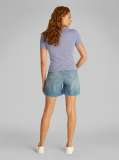 Purple Slim Ribbed Cotton T-shirt  Women