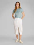 Blue Woven Label Rib Fitted T-Shirt  Women
