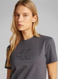 Grey Applique Regular T-Shirt  Women