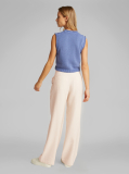 Beige Relaxed Straight Drawstring Trousers  Women