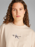 Μπεζ Boyfriend T-shirt με Μονόγραμμα  Γυναίκα