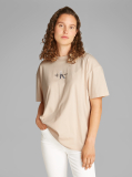 Μπεζ Boyfriend T-shirt με Μονόγραμμα  Γυναίκα
