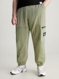 Green Relaxed Nylon Cargo Pants  Men