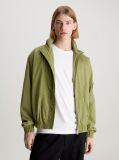 Green Relaxed Cotton Zip Up Jacket  Men