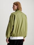 Green Relaxed Cotton Zip Up Jacket  Men