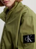Green Relaxed Cotton Zip Up Jacket  Men