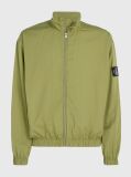 Green Relaxed Cotton Zip Up Jacket  Men