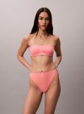Pink High Leg Bikini Bottoms - CK Monogram  Women