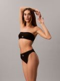 Black High Leg Bikini Bottoms - CK Monogram  Women