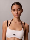 White Bralette Bikini Top - CK Monogram  Women