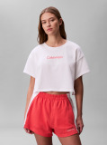 Λευκό Crop T-Shirt Παραλίας  Γυναίκα