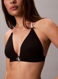 Black Halter Triangle Bikini Top - CK Monogram  Women