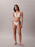 White Halter Triangle Bikini Top - CK Monogram  Women
