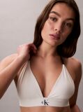 White Halter Triangle Bikini Top - CK Monogram  Women