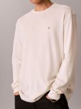 White Long Sleeve Waffle T-shirt  Men
