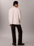 White Long Sleeve Waffle T-shirt  Men