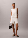 White Textured Sleeveless Top  Women