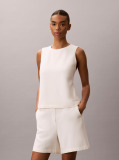 White Textured Sleeveless Top  Women