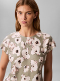 Green Printed Matte Satin Sheath Top  Women