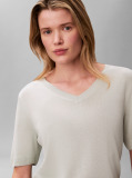 Green Fine Gauge Viscose Vneck Tee  Women